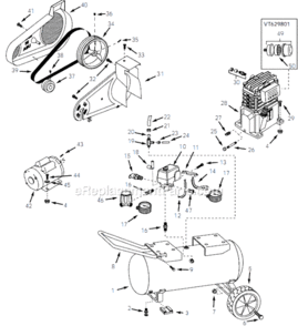 Page A Diagram and Parts List for VT623304 2001 Campbell Hausfeld Compressor